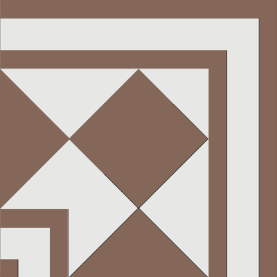 Бордюр из цементной плитки, Ромбы, угловой элемент
