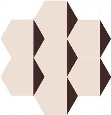 Шестиугольная цементная плитка ручной работы от Luxemix с узором "Hexangle"
