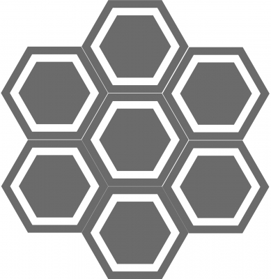Шестиугольная цементная плитка ручной работы от Luxemix с узором "Honeycomb"