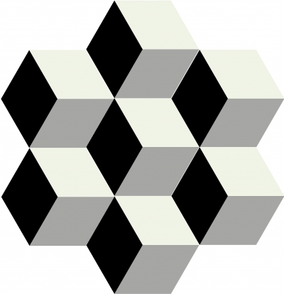 Шестиугольная цементная плитка ручной работы от Luxemix с узором "3D Hexagon"