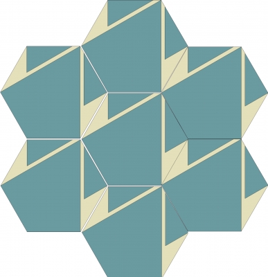 Шестиугольная цементная плитка ручной работы от Luxemix с узором "Plisados"