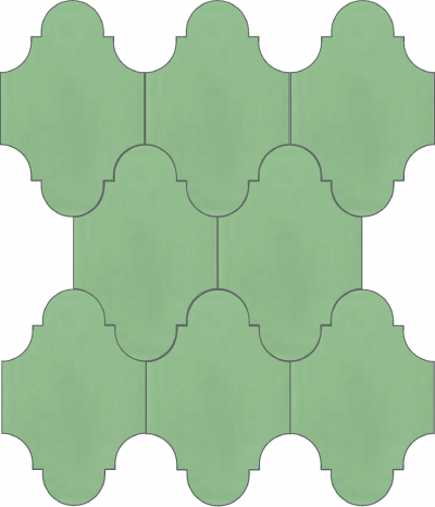 Плитка Luxemix ручной работы в форме "Фонарик". Цвет зеленый, светло-зеленый ral 1307030.