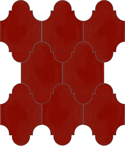 Плитка Luxemix ручной работы в форме "Фонарик". Цвет красный, огненно-красный ral 3000