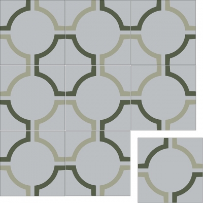 Квадратная цементная плитка ручной работы от Luxemix. Коллекция Simple. Арт.
