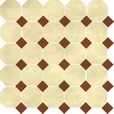 Цементная плитка Luxemix ручной работы восьмиугольной (октагон) формы 14x14 см с квадратными вставками 5x5 см, арт: oct_14x14_c3