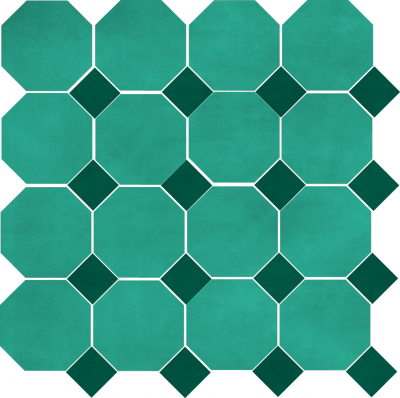 Цементная плитка Luxemix ручной работы восьмиугольной (октагон) формы 17x17 см с квадратными вставками 7x7 см