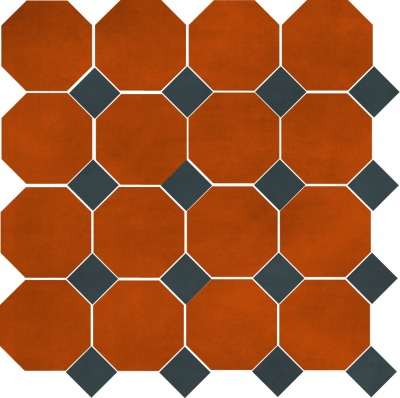 Цементная плитка Luxemix ручной работы восьмиугольной (октагон) формы 17x17 см с квадратными вставками 7x7 см