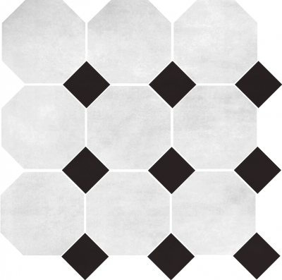 Цементная плитка Luxemix ручной работы восьмиугольной (октагон) формы 20x20 см с квадратными вставками