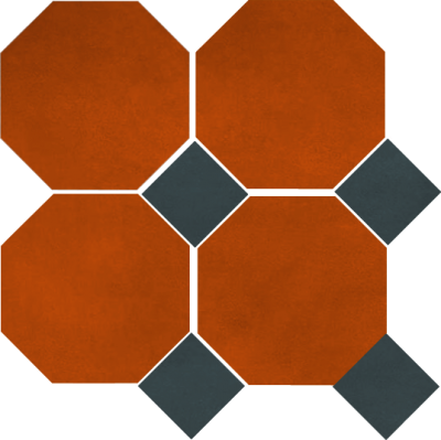 Цементная плитка Luxemix ручной работы восьмиугольной (октагон) формы 25x25 см с квадратными вставками 10х10 см