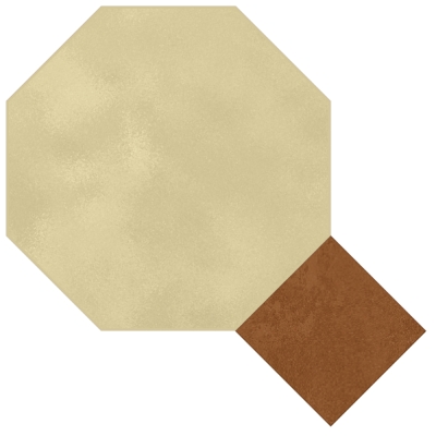 Цементная плитка Luxemix ручной работы восьмиугольной (октагон) формы 14x14 см с квадратными вставками 5x5 см, арт: oct_14x14_c3
