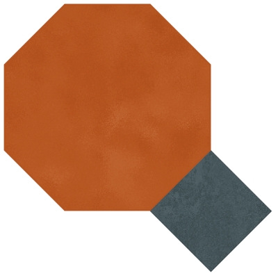 Цементная плитка Luxemix ручной работы восьмиугольной (октагон) формы 20x20 см с квадратными вставками 8*8 см. арт: oct_20*20c4