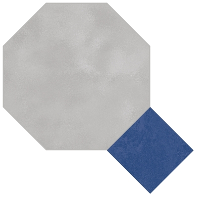 Цементная плитка Luxemix ручной работы восьмиугольной (октагон) формы 14x14 см с квадратными вставками 5x5 см, арт: oct_14x14_c7