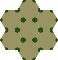 Шестиугольная цементная плитка ручной работы от Luxemix с узором "Dots in Hex"