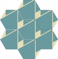 Шестиугольная цементная плитка ручной работы от Luxemix с узором "Plisados"