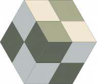 Шестиугольная цементная плитка ручной работы от Luxemix с узором "Starcube"