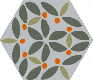 Шестиугольная цементная плитка ручной работы от Luxemix с узором "Vesna"