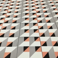 Квадратная цементная плитка с графическим орнаментам "Кубики" (Cube)