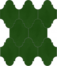 Плитка Luxemix ручной работы в форме "Фонарик". Цвет зеленый, темно-зеленый, лиственно-зеленый ral 6002.