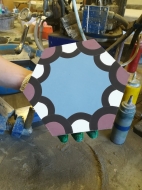 Шестиугольная цементная плитка ручной работы от Luxemix с узором "Пузырьки" (Hexobooble)