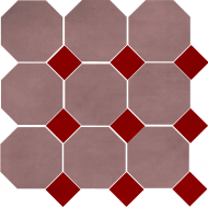 Цементная плитка Luxemix ручной работы восьмиугольной (октагон) формы 20x20 см с квадратными вставками 8*8 см. арт: oct_20*20c6