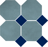 Цементная плитка Luxemix ручной работы восьмиугольной (октагон) формы 25x25 см с квадратными вставками 10х10 см. арт: oct_25*25c8