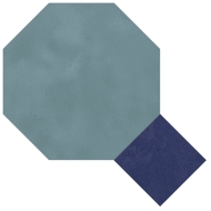Цементная плитка Luxemix ручной работы восьмиугольной (октагон) формы 20x20 см с квадратными вставками 8*8 см. арт: oct_20*20c8
